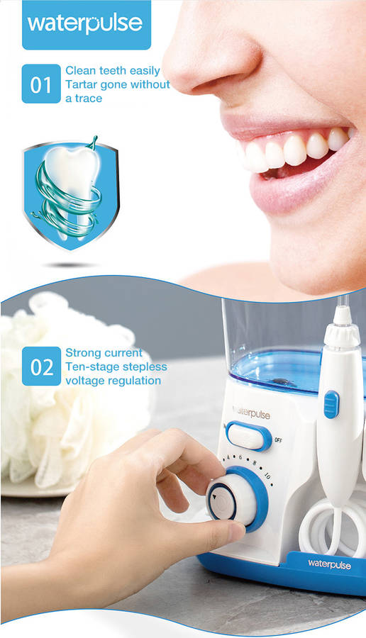 Waterpulse V300 Oral Irrigator  800ml Water Flosser for Dental Hygiene