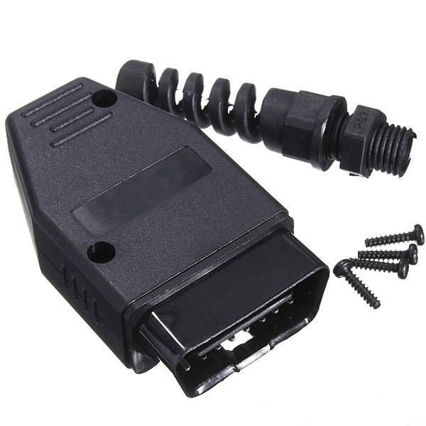 Universal 16 Pin OBD2 Male Connector Plug Adapter Diagnostic Tool