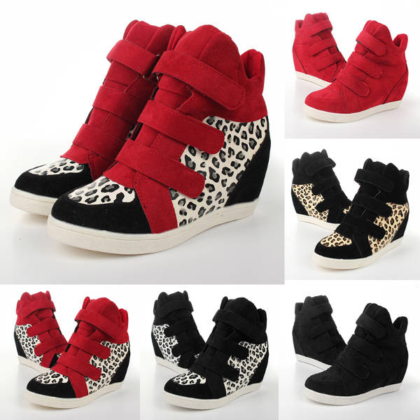 Women Wedge Sneakers Height Increasing Shoes Platform Casual Boot