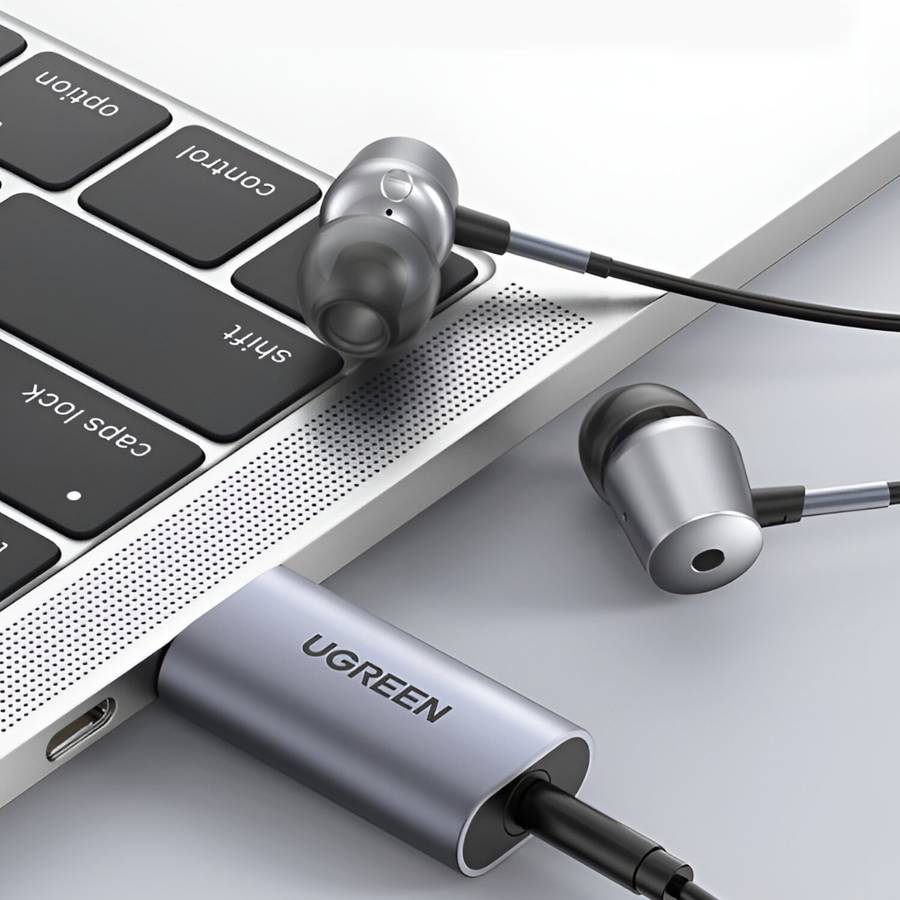 UGREEN CM383-80864 USB-A to 3.5mm Audio Jack External Sound Adapter - Silver