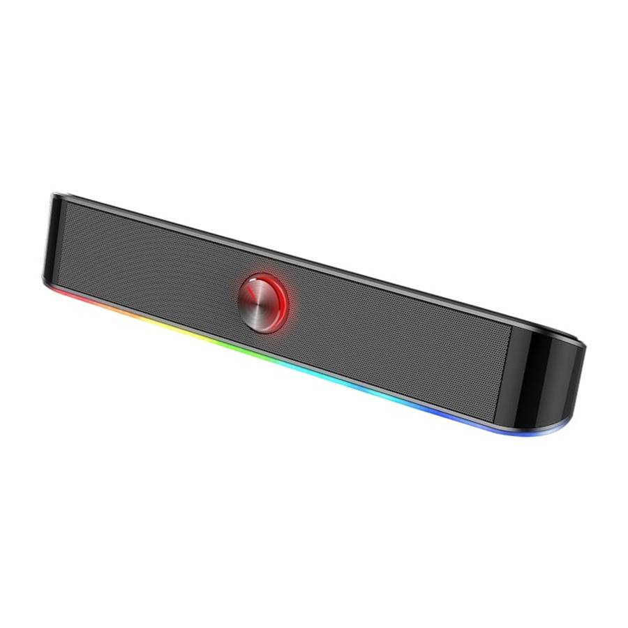 REDRAGON 2.0 Sound Bar ADIEMUS 2 x 3W RGB USB|Aux PC Gaming Speaker - Black