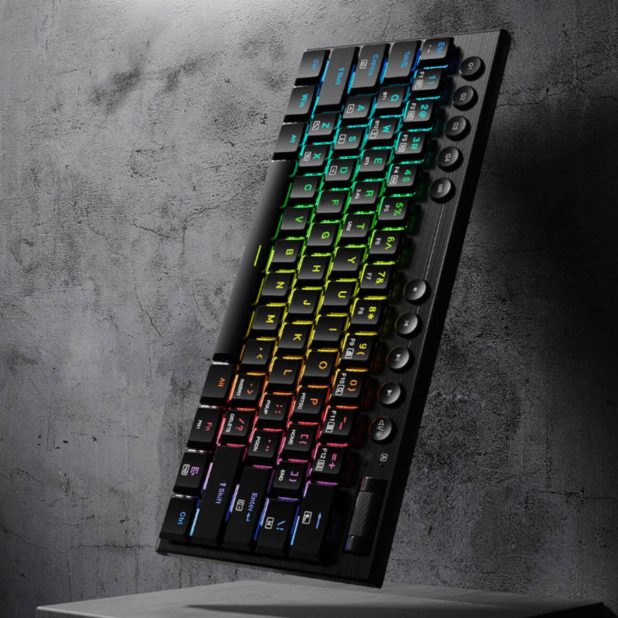 REDRAGON Horus Mini Pro 61Key Wireless Bluetooth Red Switch RGB Low Profile Gaming Mechanical Key...