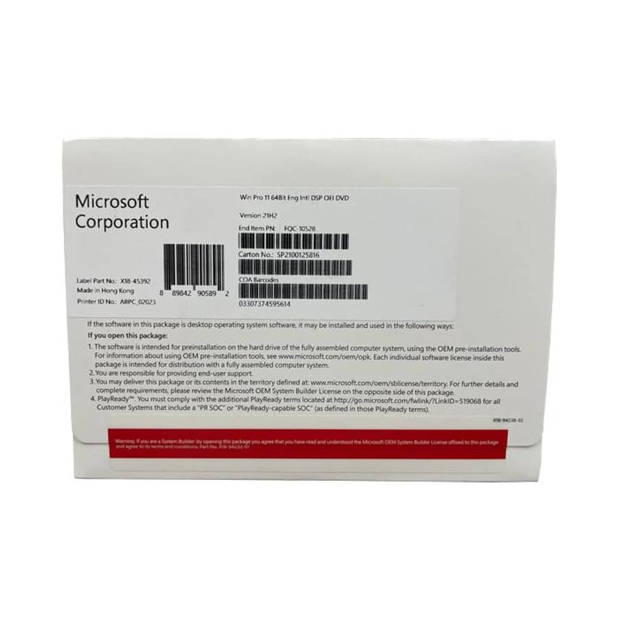 WIN 11 PRO 64BIT ENG 1PK DSP DVD