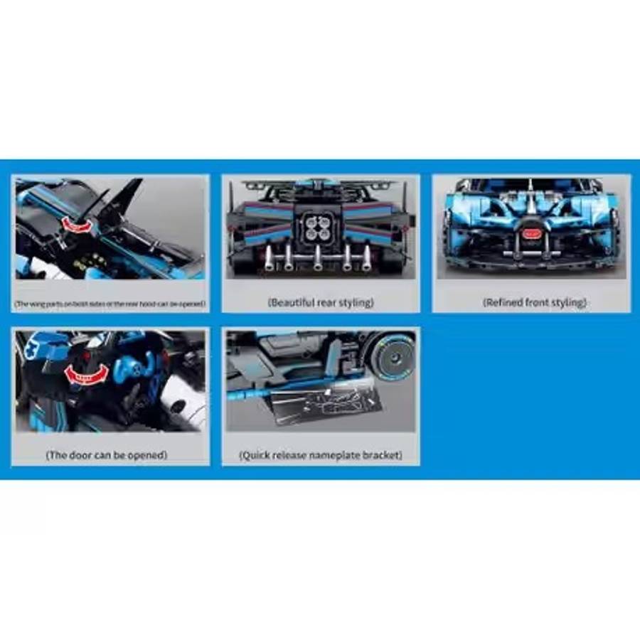 Sembo Technic 1/14 Scale Bugatti Bolide -1499 Pieces - 35cm Long