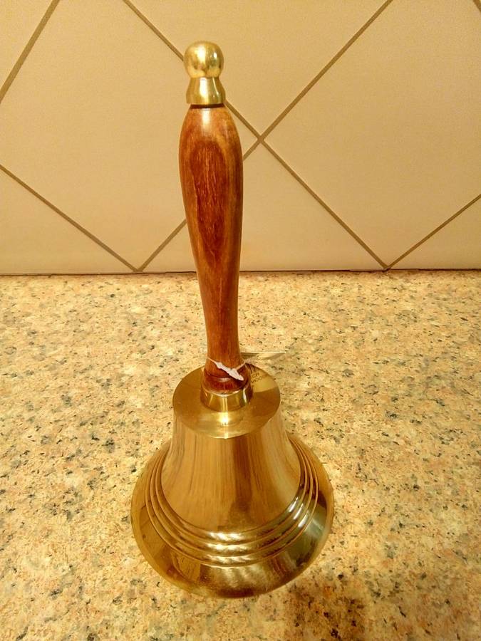 Bell - Brass Bell With Wooden Handle