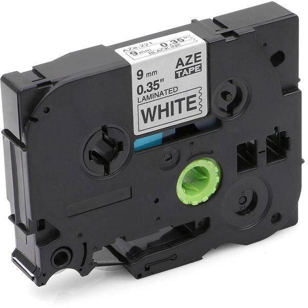 Compatible  TZ221 Label Tape Laminated (9mm) Black/White