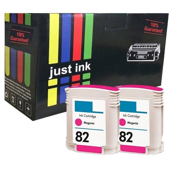 Compatible HP 82 (C4912A) Magenta Ink Cartridges x 2