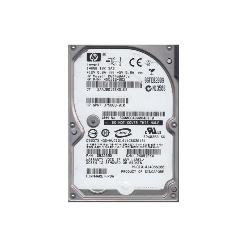 HP 146GB 2.5 SAS HDD 0B22390  - FOR SERVERS ONLY