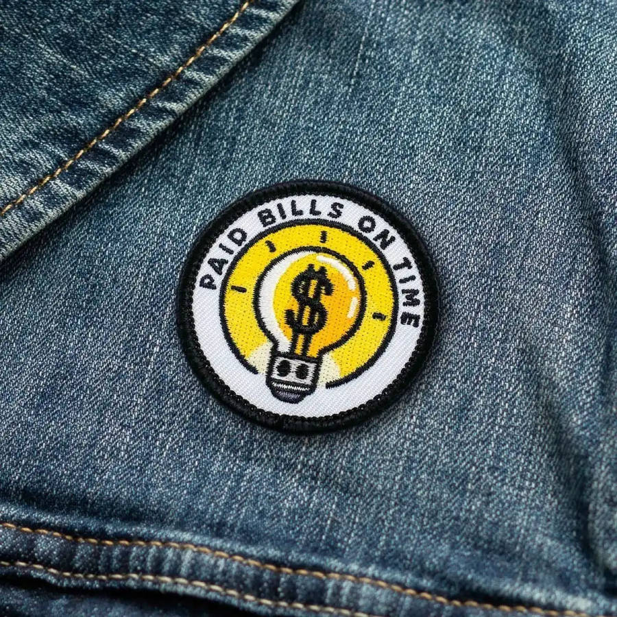 Adulting Merit Badge Embroidered Iron-On Patch (Paid Bills on Time)