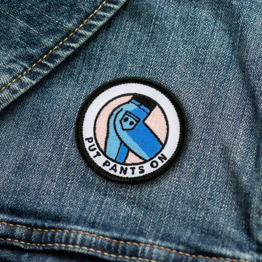 Adulting Merit Badge Embroidered Iron-On Patch (Put Pants On)