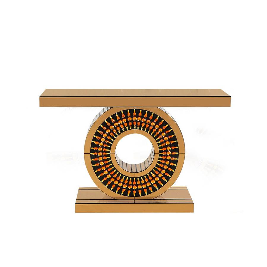 KC FURN-TearDrop Silver Console Table