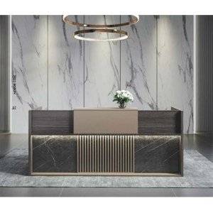 KC FURN-Bitman Modern Reception Desk with LED Lights