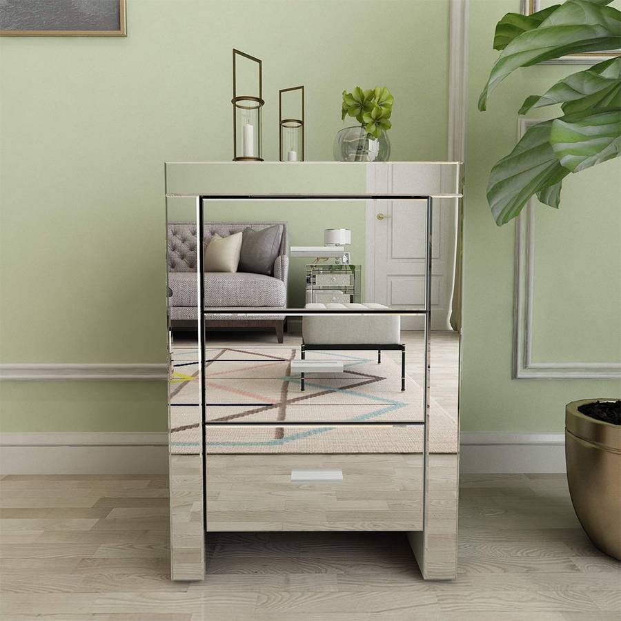 KC FURN-Venetian Glass 3 Drawer Pedestal