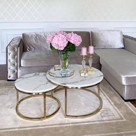 KC FURN-Accent Marble Top Nesting Tables