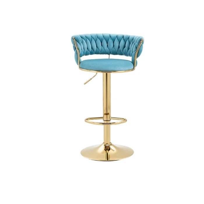 KC FURN-Cady Velvet Swivel Bar Stool