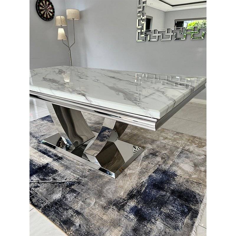 KC FURN-Alexa Marble-Top Dining Table