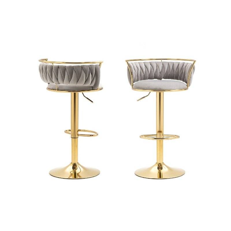 KC FURN Lexi Velvet Swivel Bar Stool