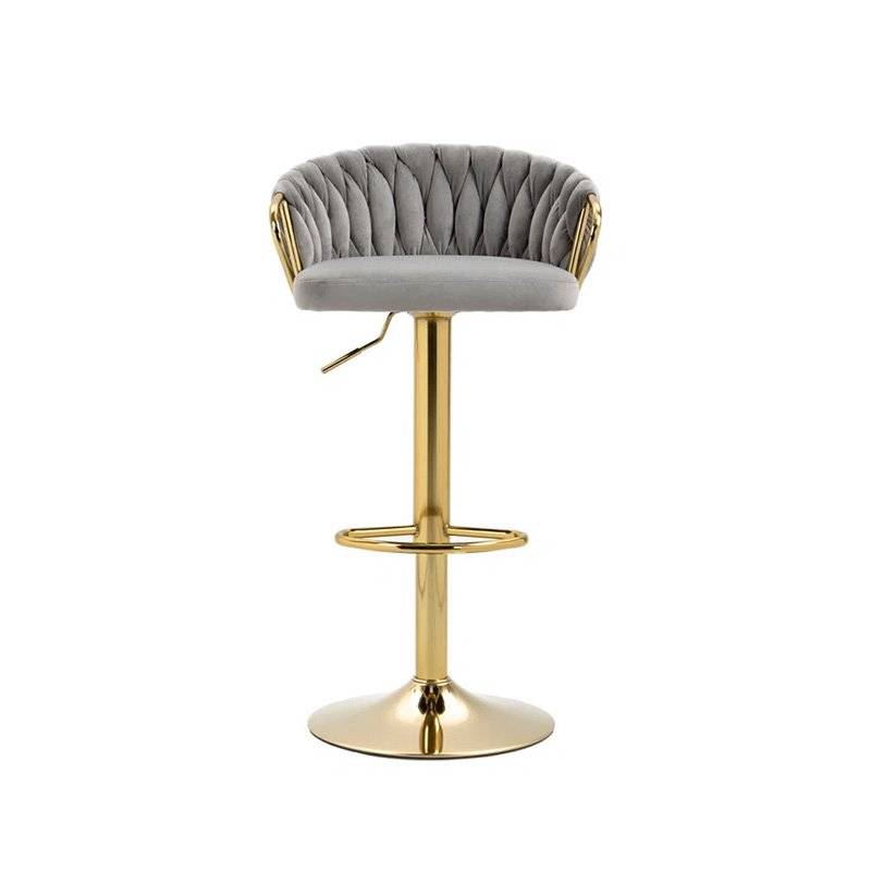 KC Furn-Luccy Velvet Bar Stool