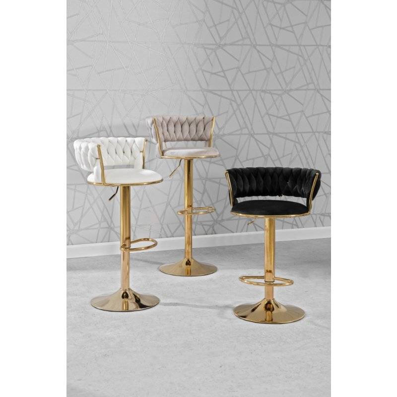 KC FURN-Cady Velvet Swivel Bar Stool