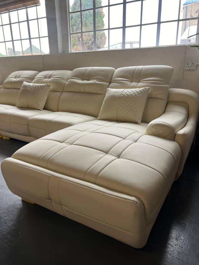 KC FURN Pedro Full Leather Corner Lounge Suite