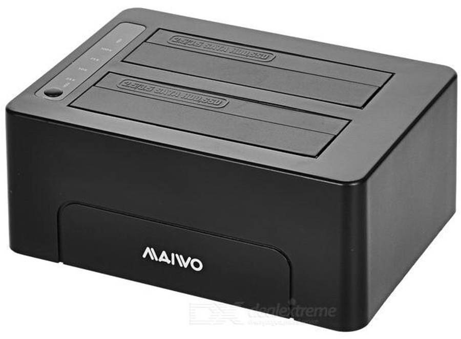 USB C 3.0 To SATA Dual Bay External Hard Drive Docking Station - Black