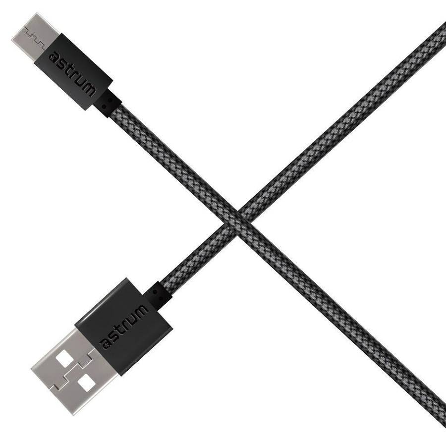 Astrum 3A USB-A to USB-C Charge & Sync Braided Cable - Verve UC30 - (Black)