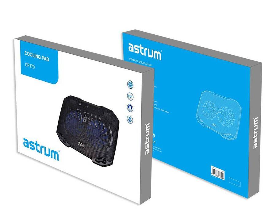 Astrum CP170 COOLING PAD 17.0" CLIPS BLACK