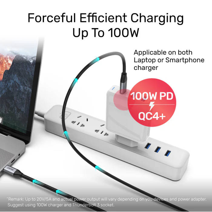 Full-Featured USB-C 100W PD Fast Charging Cable with 4K@60Hz and 5Gbps (USB 3.0) (2M)