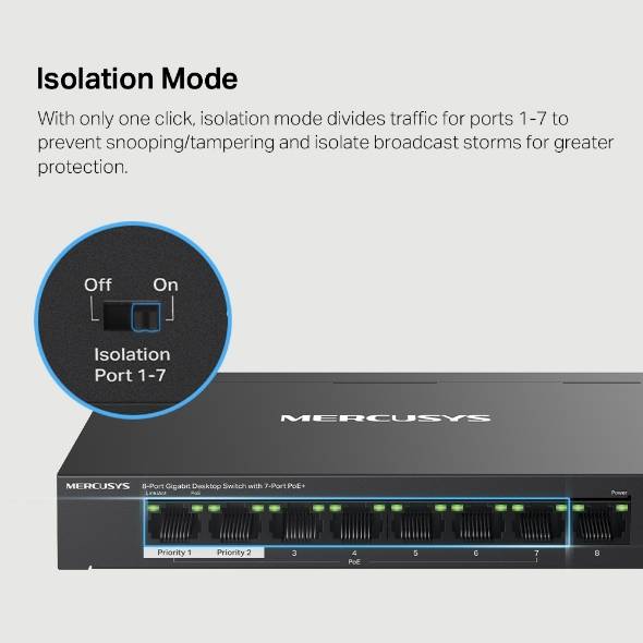 8-Port Gigabit Desktop Switch with 7-Port PoE+