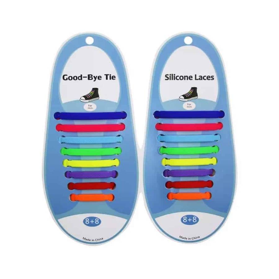 Killer Deals elastic lazy no-tie silicone speed laces - Rainbow (Adults)