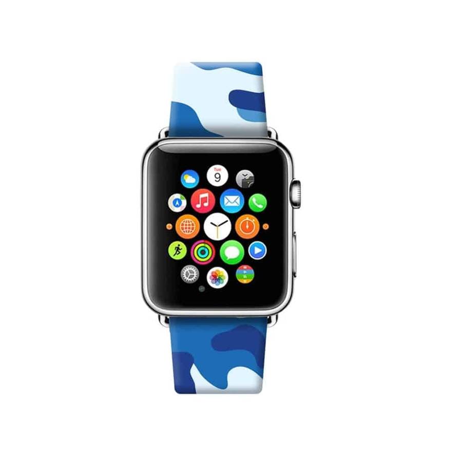 Killer Deals Silicone Strap for 42/44/45/49mm Apple Watch (M/L) - Camo Blue