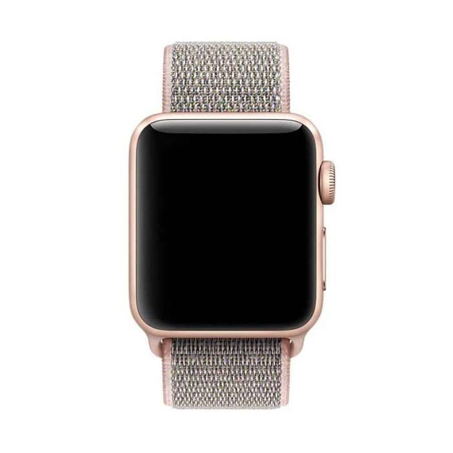 Killer Deals Velcro Nylon Strap for 42/44/45/49mm Apple Watch- Pink Sand