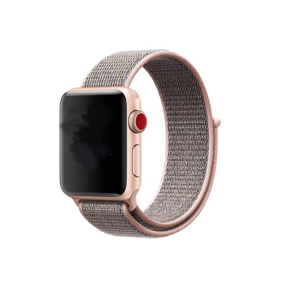 Killer Deals Velcro Nylon Strap for 42/44/45/49mm Apple Watch- Pink Sand