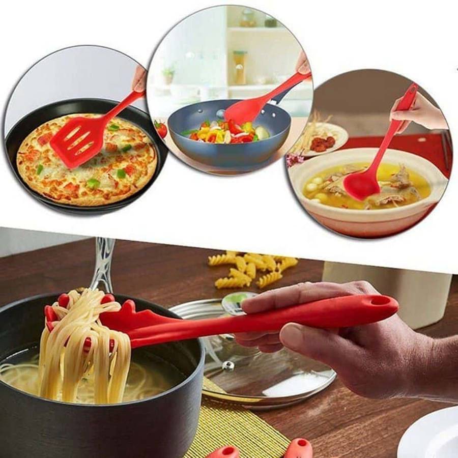 Killer Deals 10-Pack Silicone Spatula Whisk Tong Spoon Kitchen Utensil Set