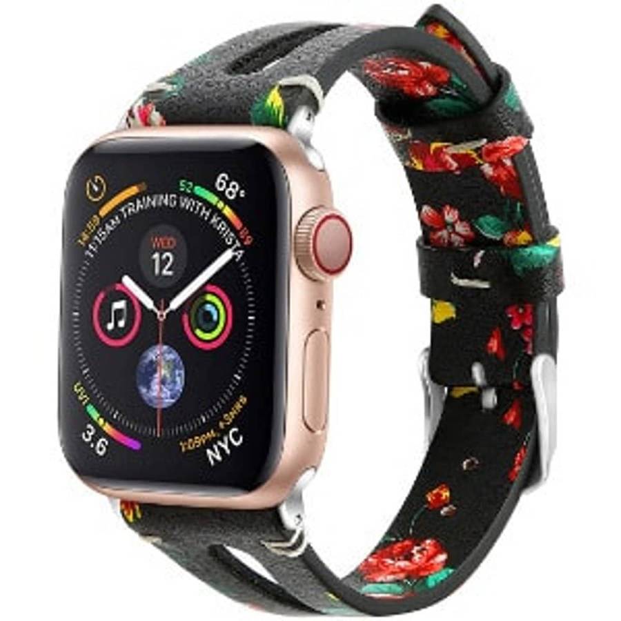 Killer Deals Leather Strap Compatible with 38/40/41mm Apple Watch - Flower