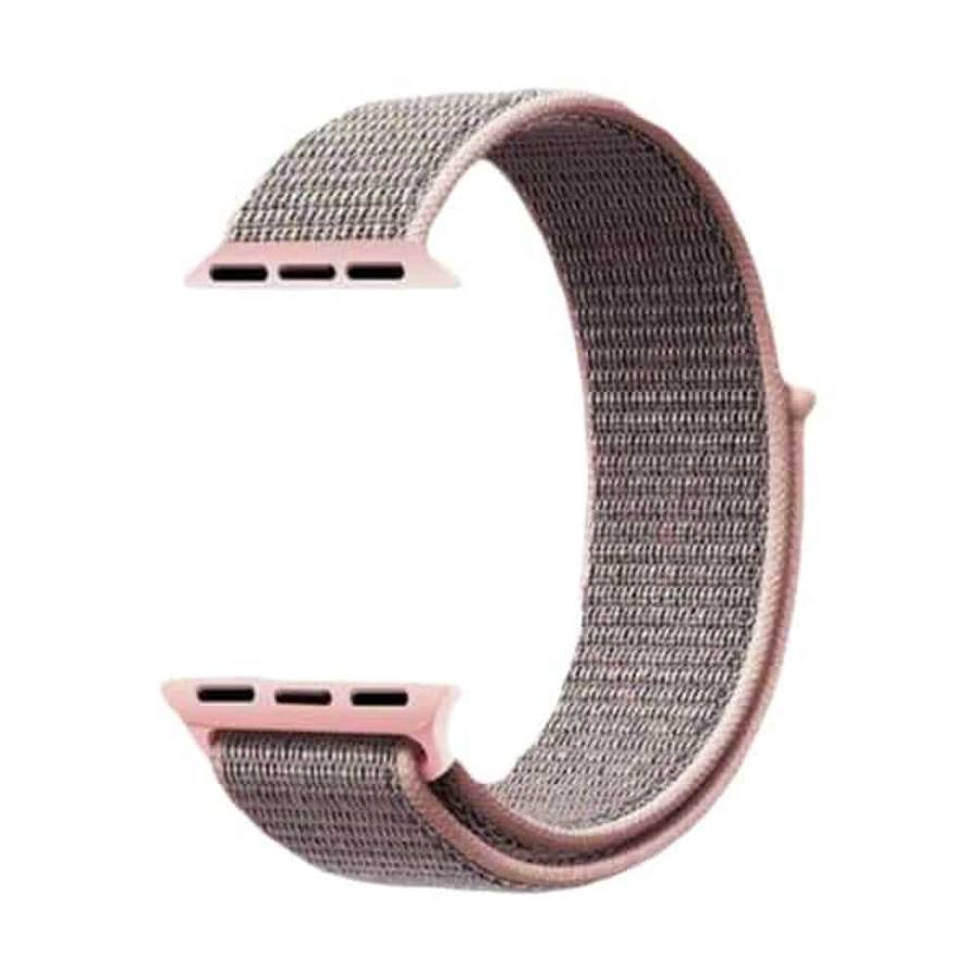 Killer Deals Velcro Nylon Strap for 42/44/45/49mm Apple Watch- Pink Sand
