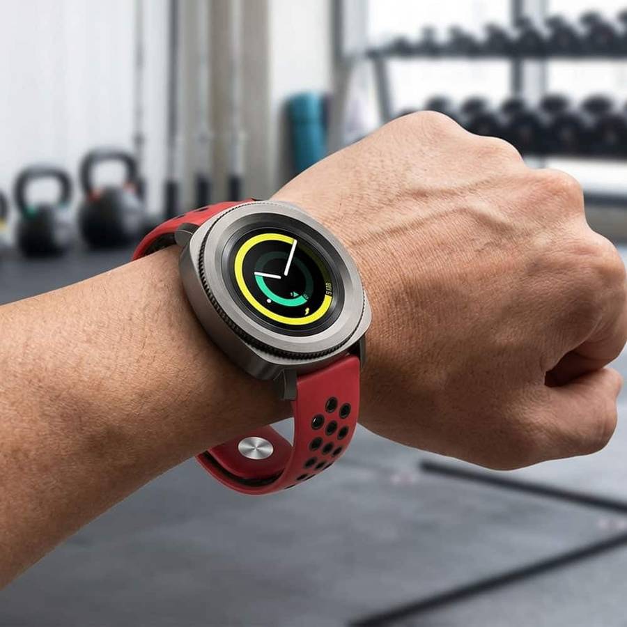 Killer Deals 18mm Silicone Strap for Samsung / Garmin / Huawei - Black / Red