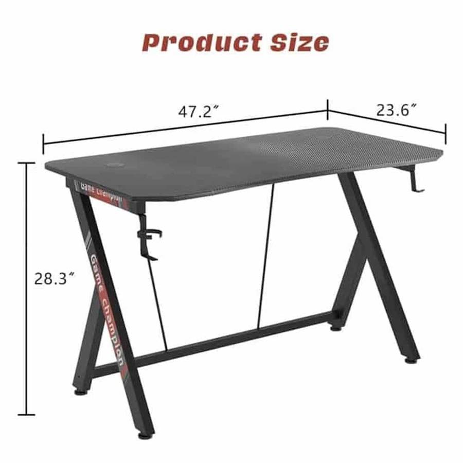 Killer Deals Ergonomic Legend Gaming Desk w/ Cup Holder & Headphone Rack