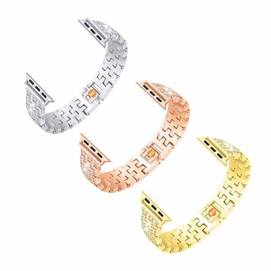 Killer Deals Rhinestone Steel Strap & Tool for 40mm Apple Watch- x3 - Combo