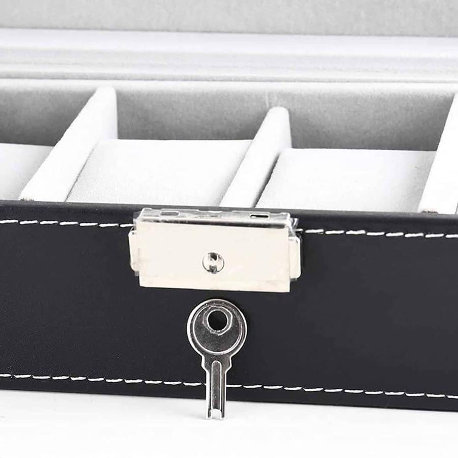 Killer Deals PU Leather 6 Slot Watch Display Box + Free Wristband Combo