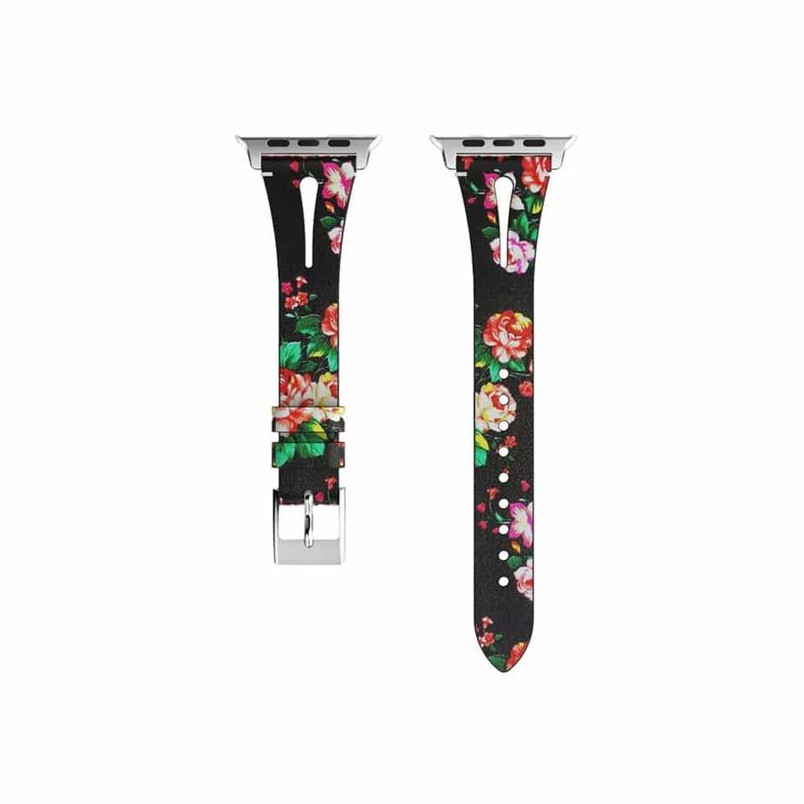 Killer Deals Leather Strap Compatible with 42/44/45mm Apple Watch - Flower