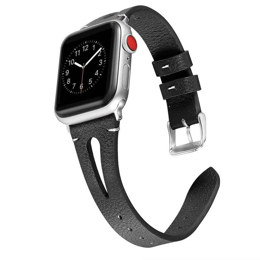 Killer Deals Leather Strap Compatible with 38/40/41mm Apple Watch - Black