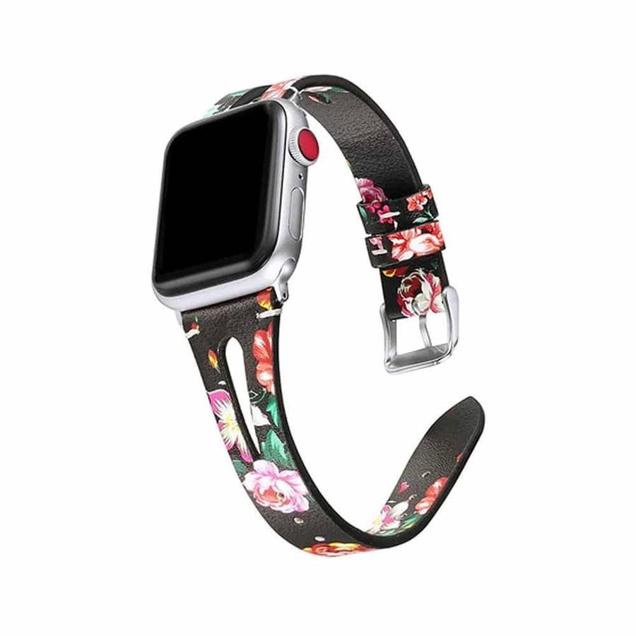 Killer Deals Leather Strap Compatible with 38/40/41mm Apple Watch - Flower