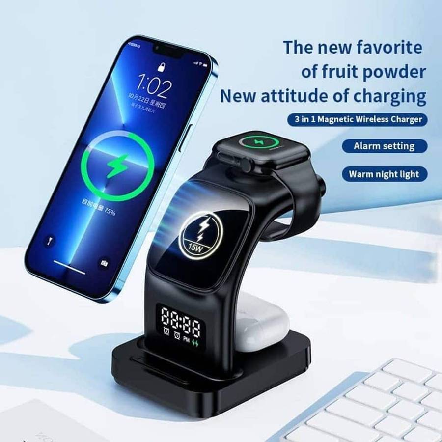 Killer Deals 5-in-1 MagSafe Wireless Charging Clock Station Dock for Apple