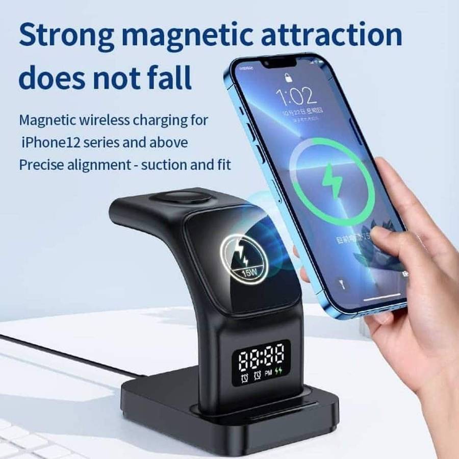 Killer Deals 5-in-1 MagSafe Wireless Charging Clock Station Dock for Apple