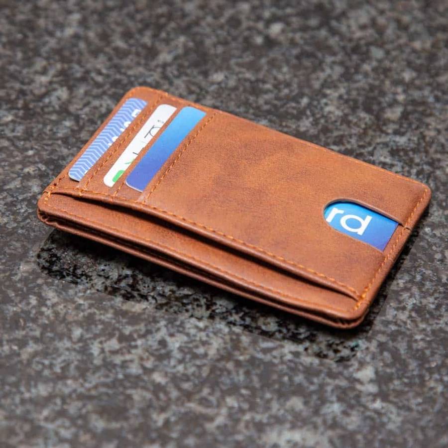 Killer Deals Vegan Leather Minimalist Wallet with RFID Card Protection - Brown