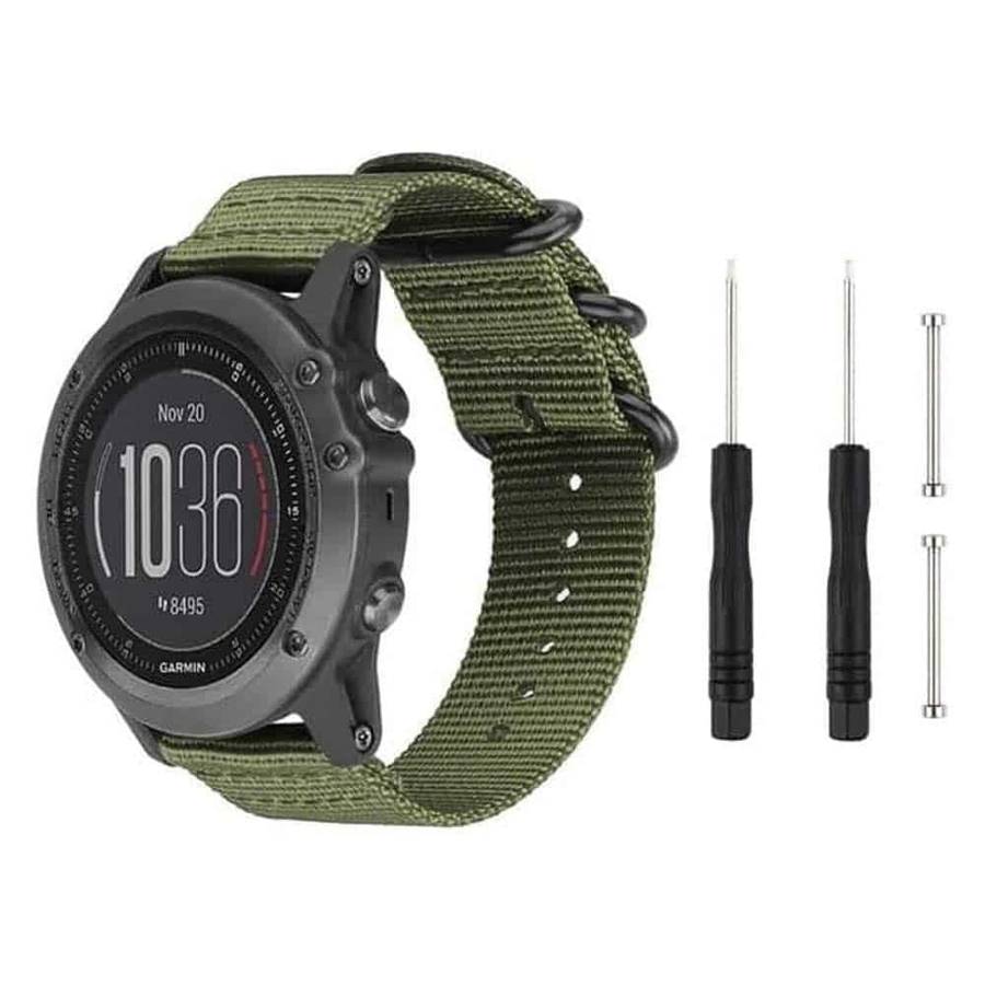 Killer Deals 22mm Nylon Strap for Garmin Fenix 5 + Pins & Tool - Green