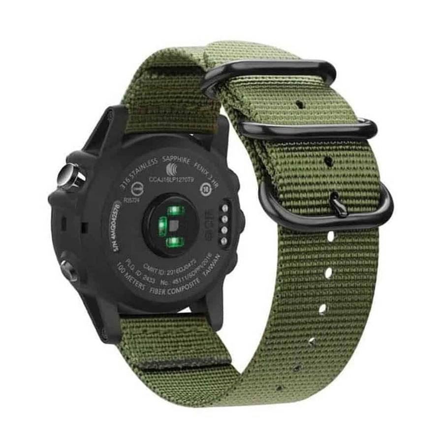 Killer Deals 22mm Nylon Strap for Garmin Fenix 5 + Pins & Tool - Green