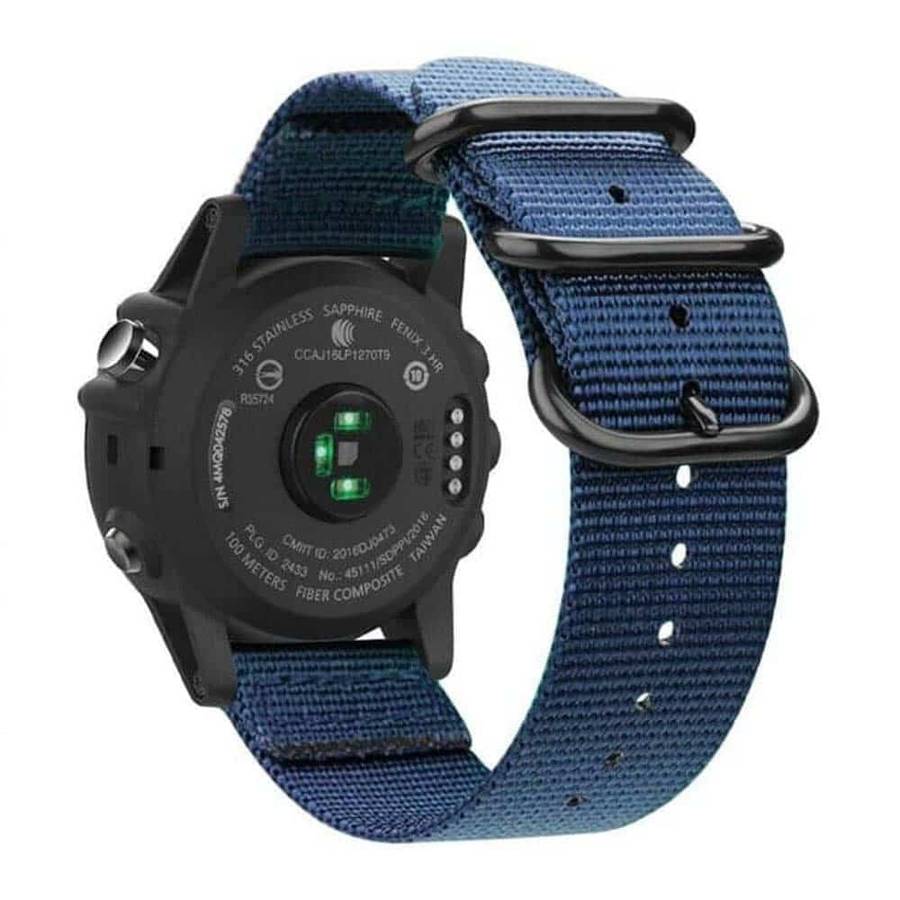 Killer Deals 22mm Nylon Strap for Garmin Fenix 5 + Pins & Tool - Navy Blue