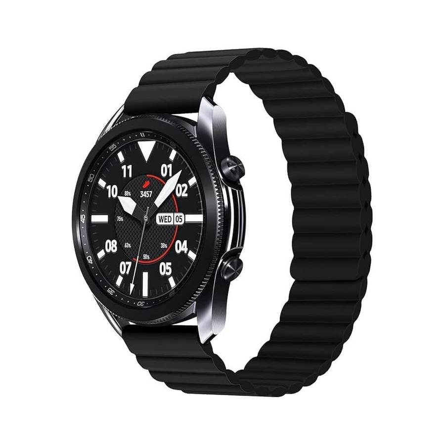 Killer Deals 22mm Universal Silicone Magnetic Strap for Huawei Samsung Garmin - Black
